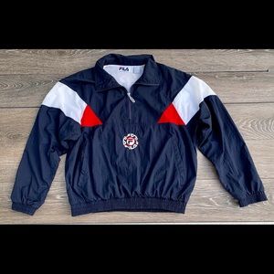 VTG FILA jacket navy half zipped nylon EUC Medium